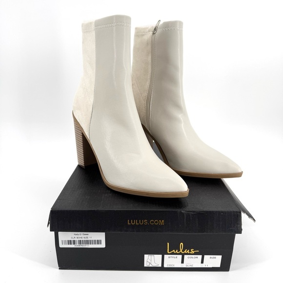 Lulu’s Mid-Calf Booties in Bone Color Size 11 New In Box - Picture 6 of 11